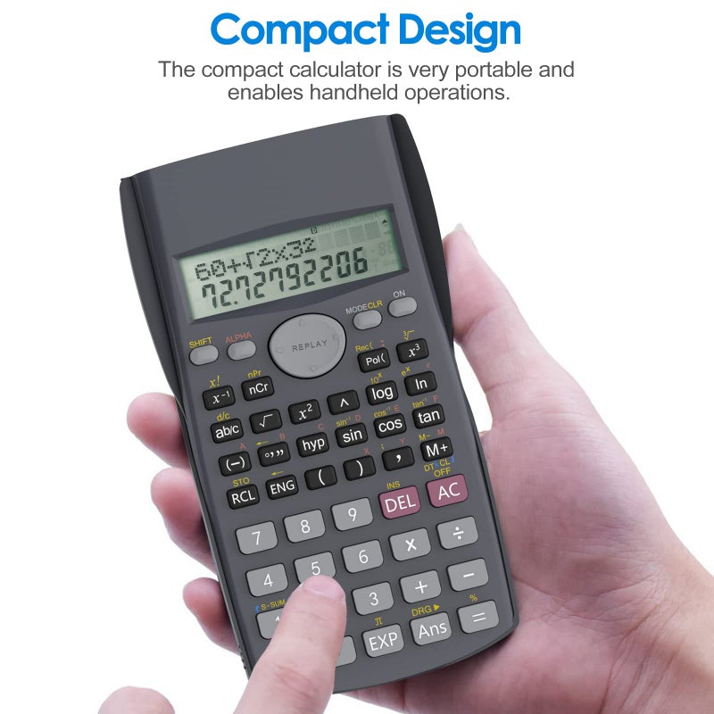 Helect 2-Line Engineering Scientific Calculator, Suitable for School and Business (Black) - Image 4